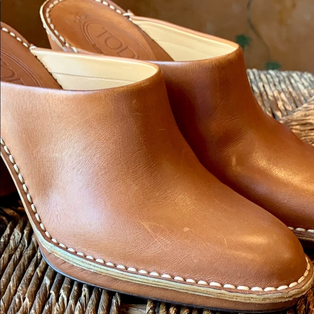 Tod’s Luggage Color Platform Block Heel Clogs6 - image 8